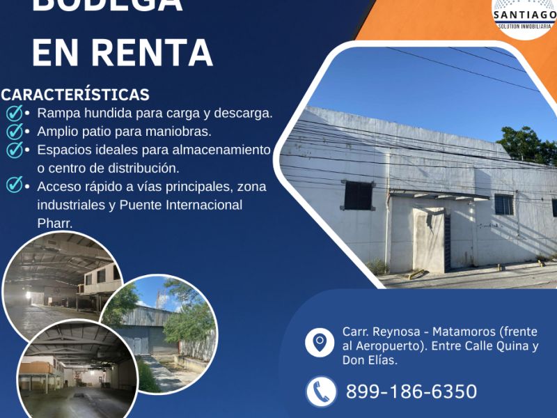 Bodega en renta en excelente ubicación en Reynosa, Tamaulipas